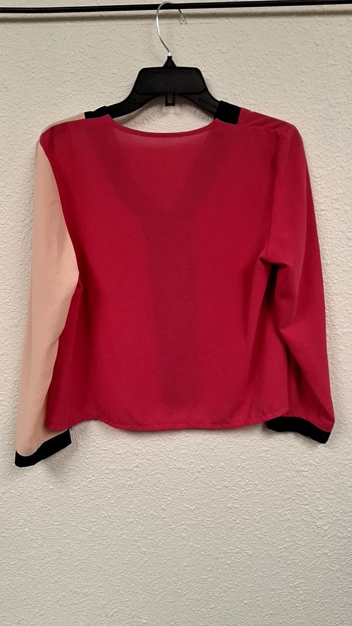 Shein Blouse Pink and black