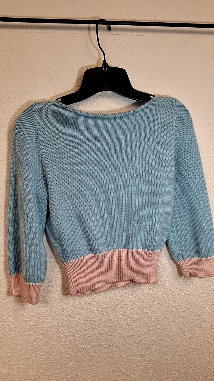 Aino & E Sweater S Blue and Pink