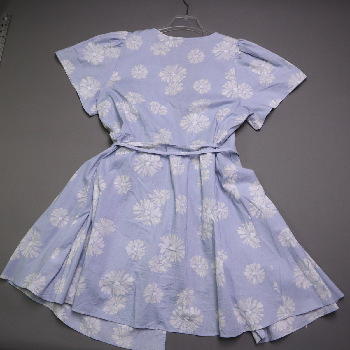 Madewell Womens Floral Wrap Mini Dress Size XL Light Blue White Daisy Short