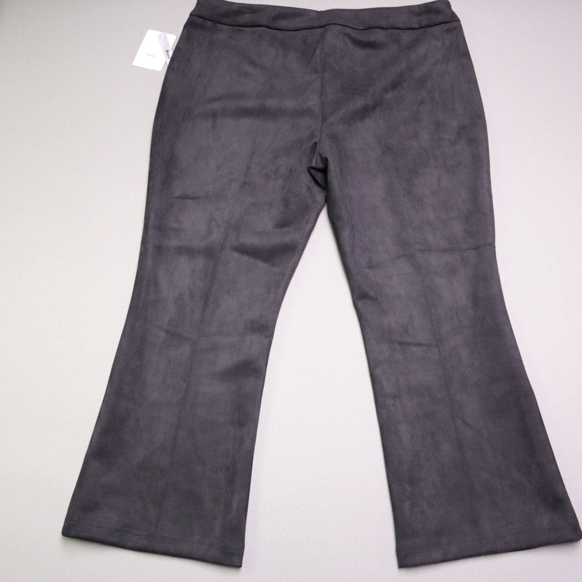NWT Zac & Rachel Black Faux Suede Bootcut Stretch Pants Size XL Pull On Flare