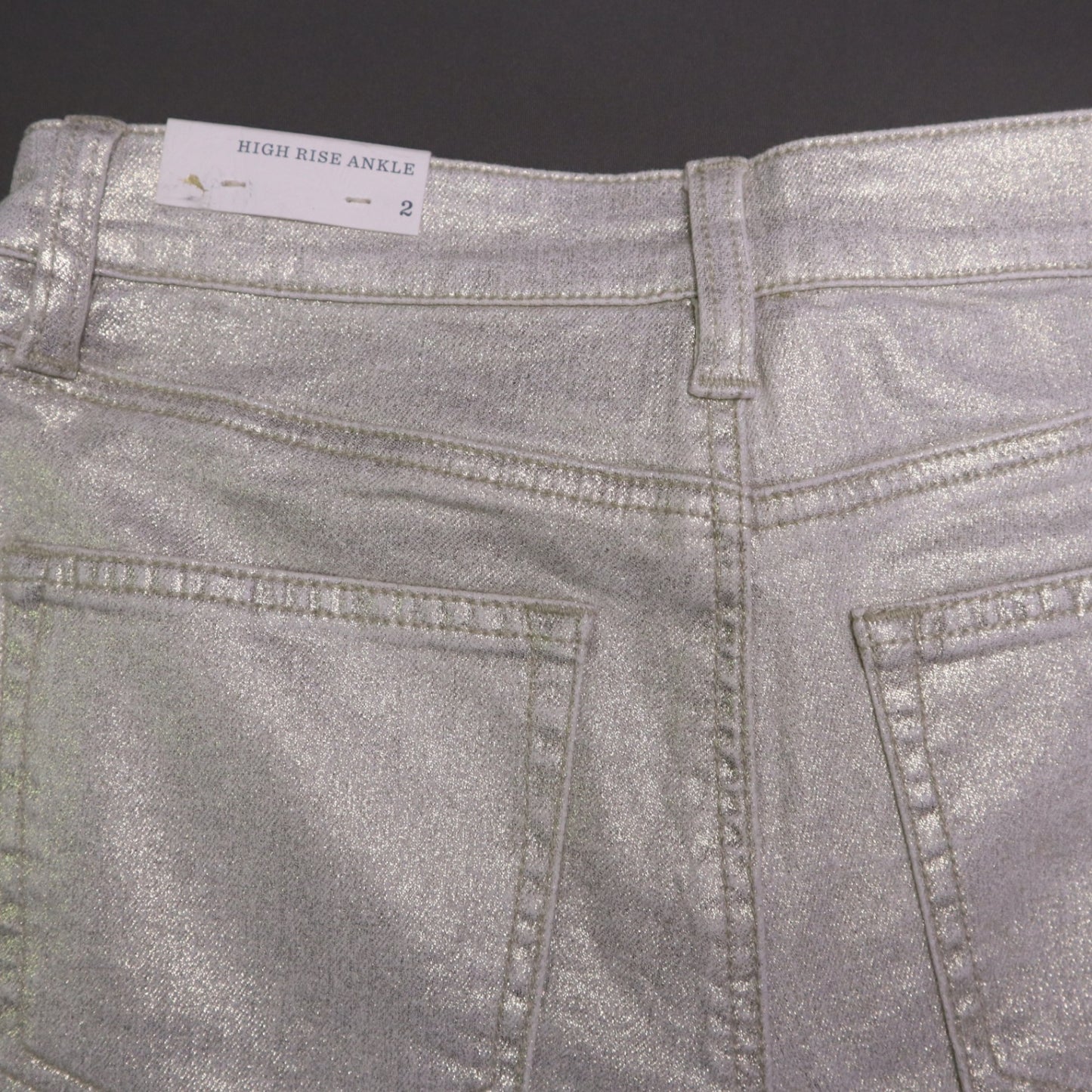 NWT Tommy Bahama Womens 2 Metallic Gold High Rise Ankle Denim Jeans Pants $158