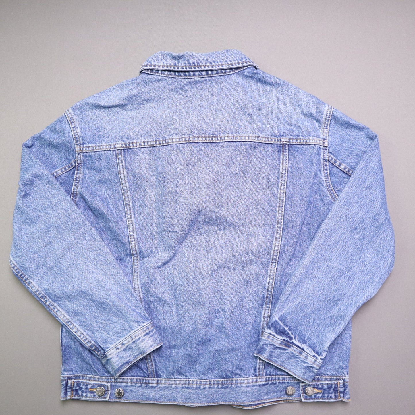Old Navy Denim Jacket Medium M Medium Wash Boyfriend Trucker Jean Oversized Blue