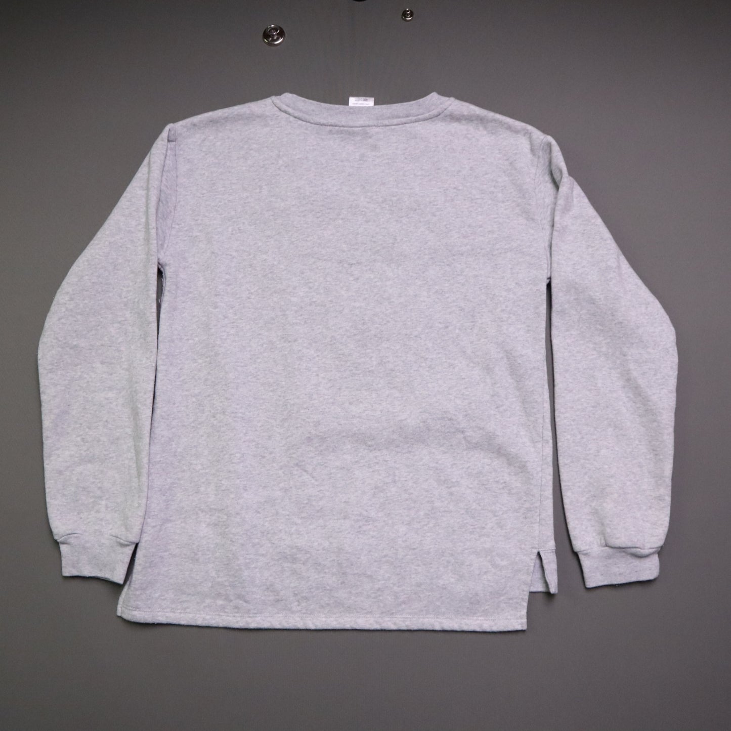 Disney Minnie Mouse Womens Medium Sweatshirt Gray Large Patch Pullover Fleece