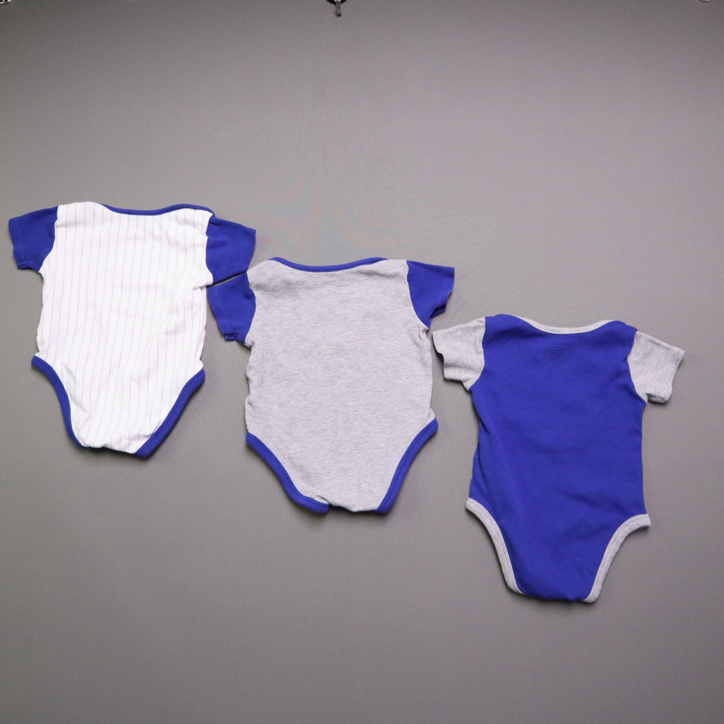 MLB Los Angeles Dodgers Baby Boys 18M Bodysuit 3 Pack Lot Royal Blue Grey White