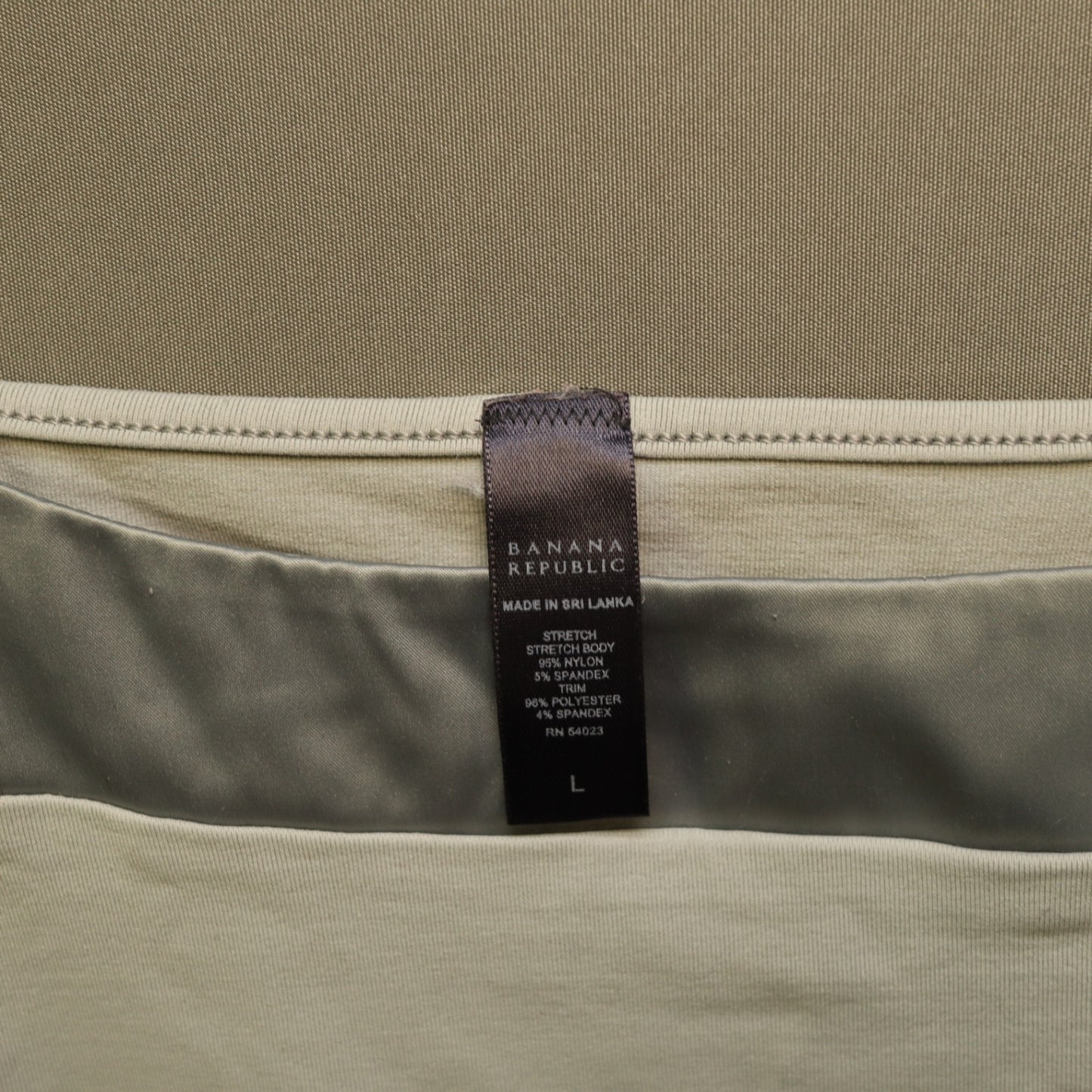 Banana Republic Satin Trim Camisole Top Large Light Sage Green Gray Stretch