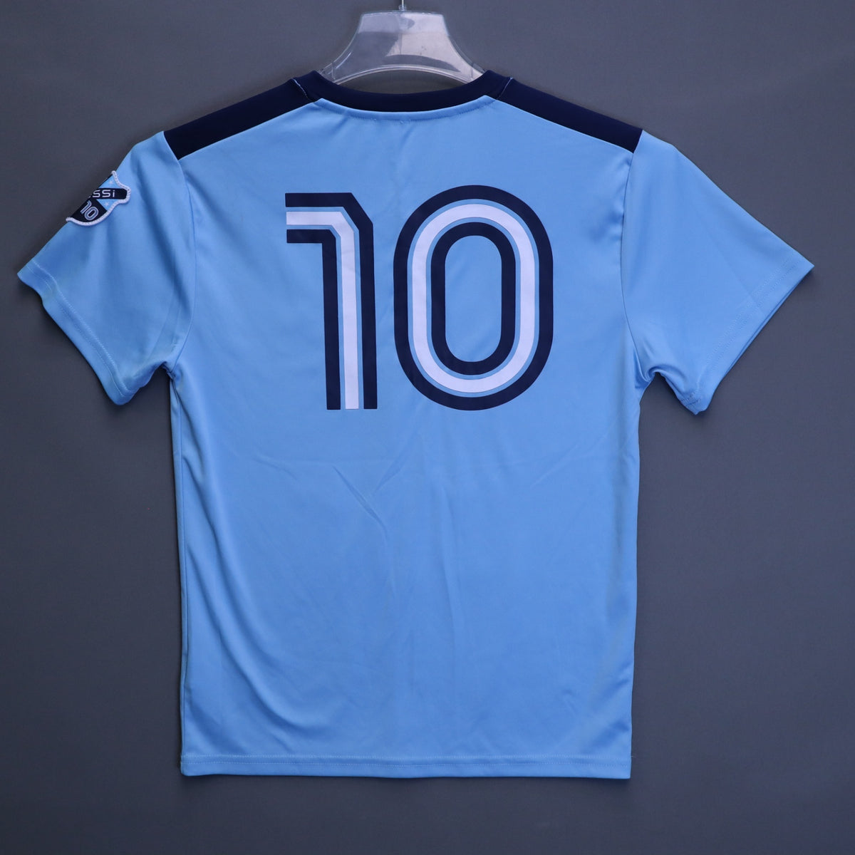 Lionel Messi Collection #10 Soccer Jersey Youth XL Light Blue Argentina Logo Tee