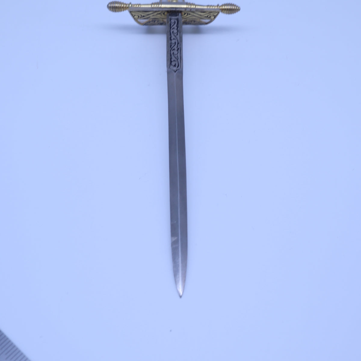 Vintage Toledo Spain Damascene Letter Opener Rapier Sword Fleur De Lis Gold