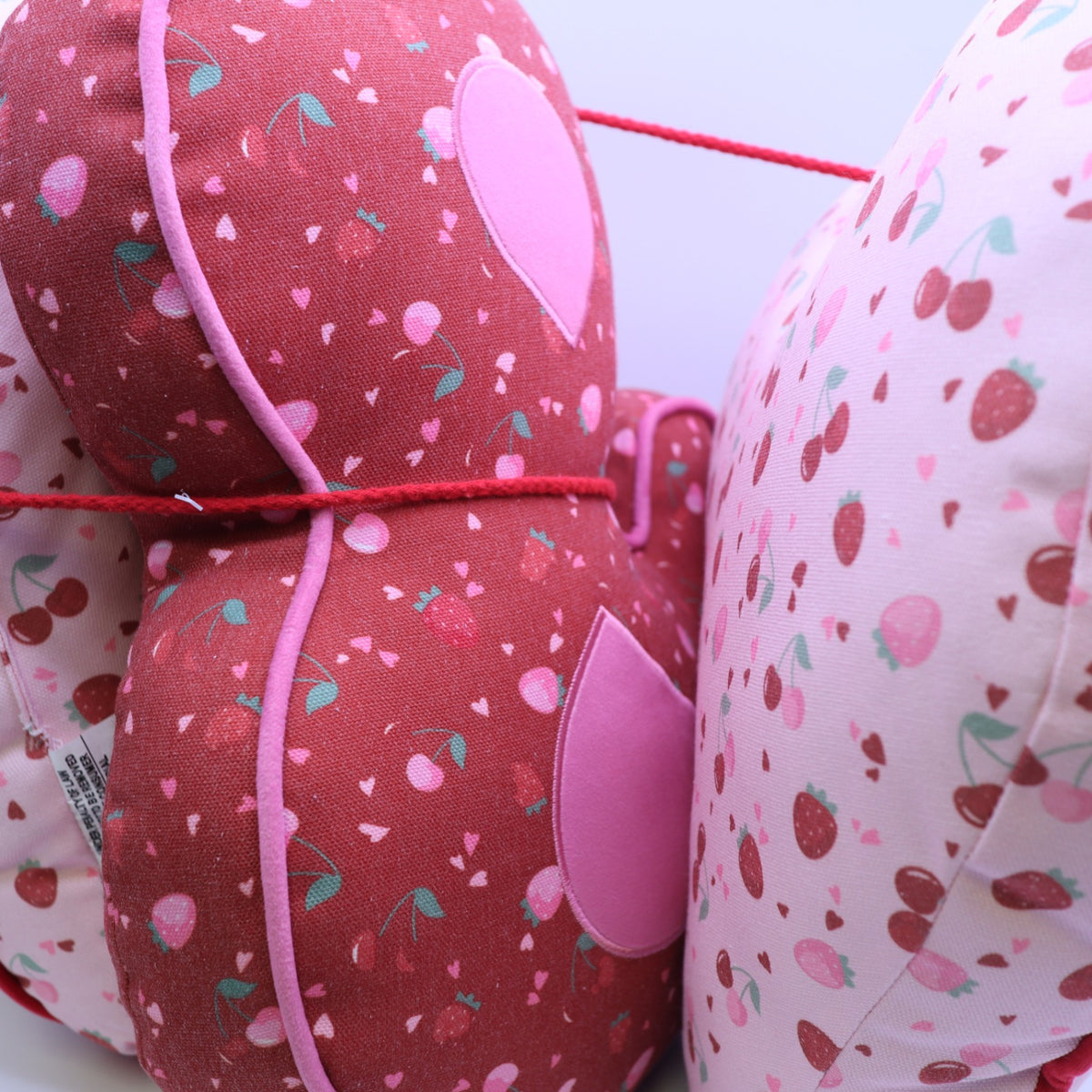 Laura Ashley Love You Heart Pillow Stack Set 3 Valentine Strawberry Cherry Pink