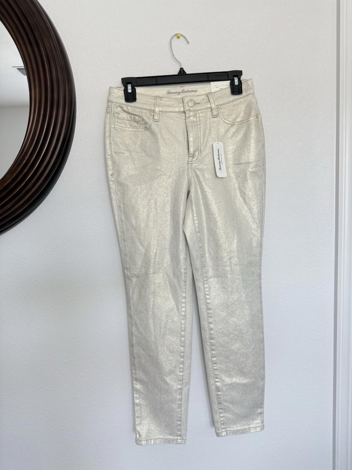 Tommy Bahama Metallic Gold Ankle Jeans Size 2