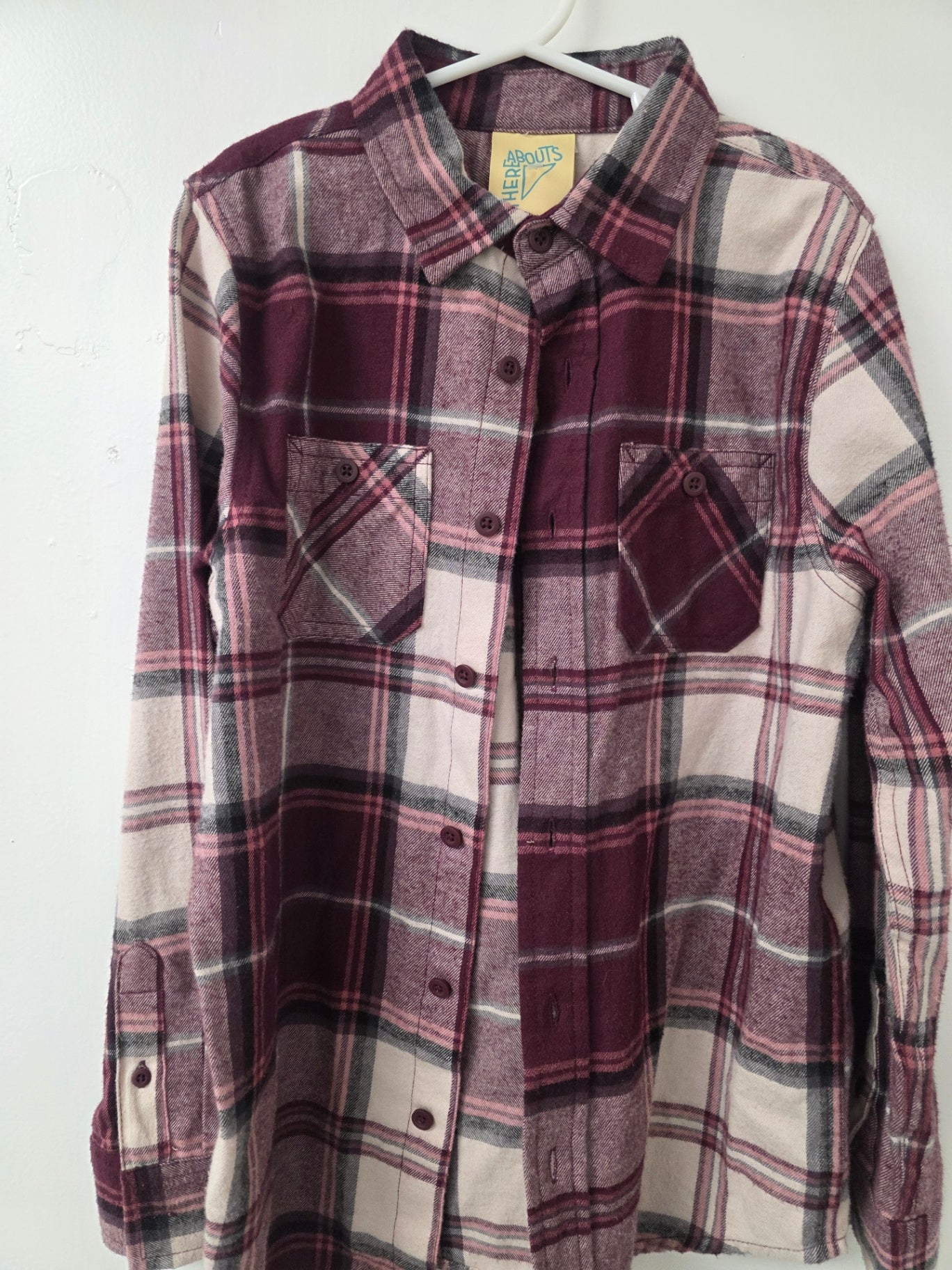 ThereAbouts Shirt Burgundy, Cream, Black