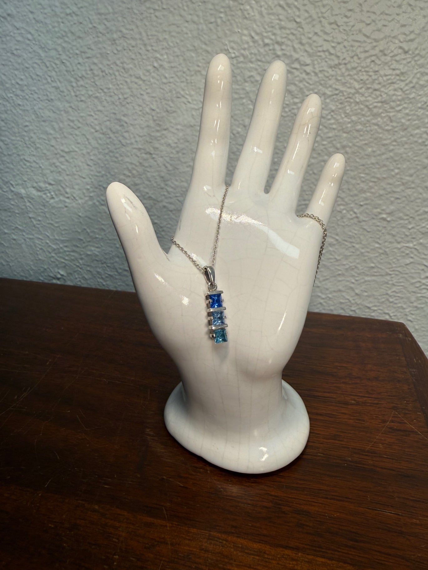 Blue Gemstone Silver Necklace