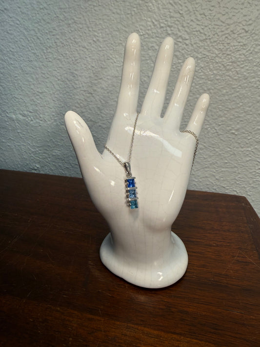 Blue Gemstone Silver Necklace