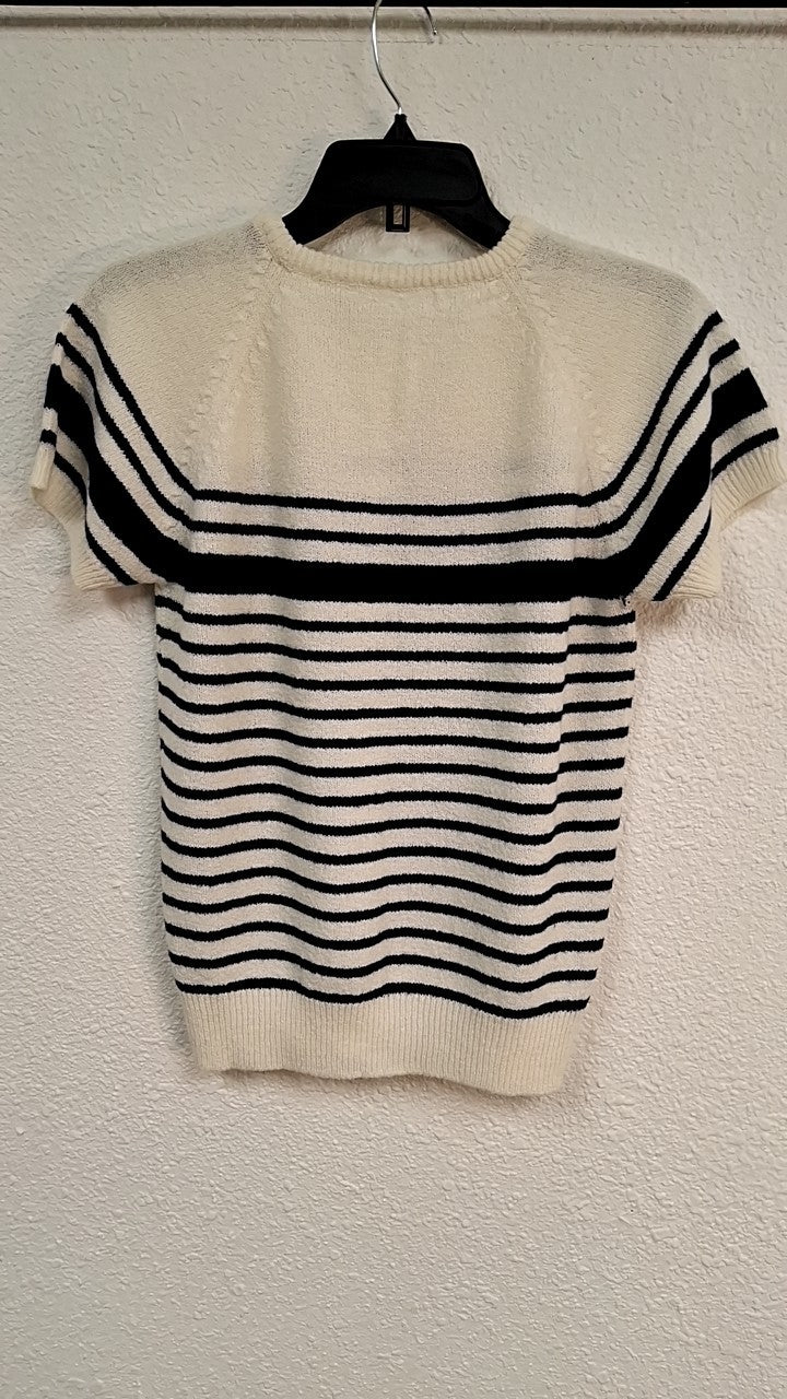 Haute Collections Shirt M Cream with Navy stripes