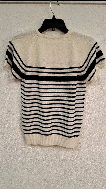 Haute Collections Shirt M Cream with Navy stripes