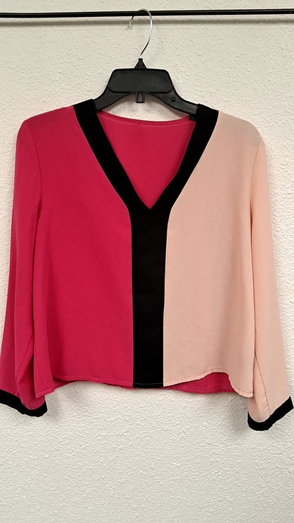 Shein Blouse Pink and black