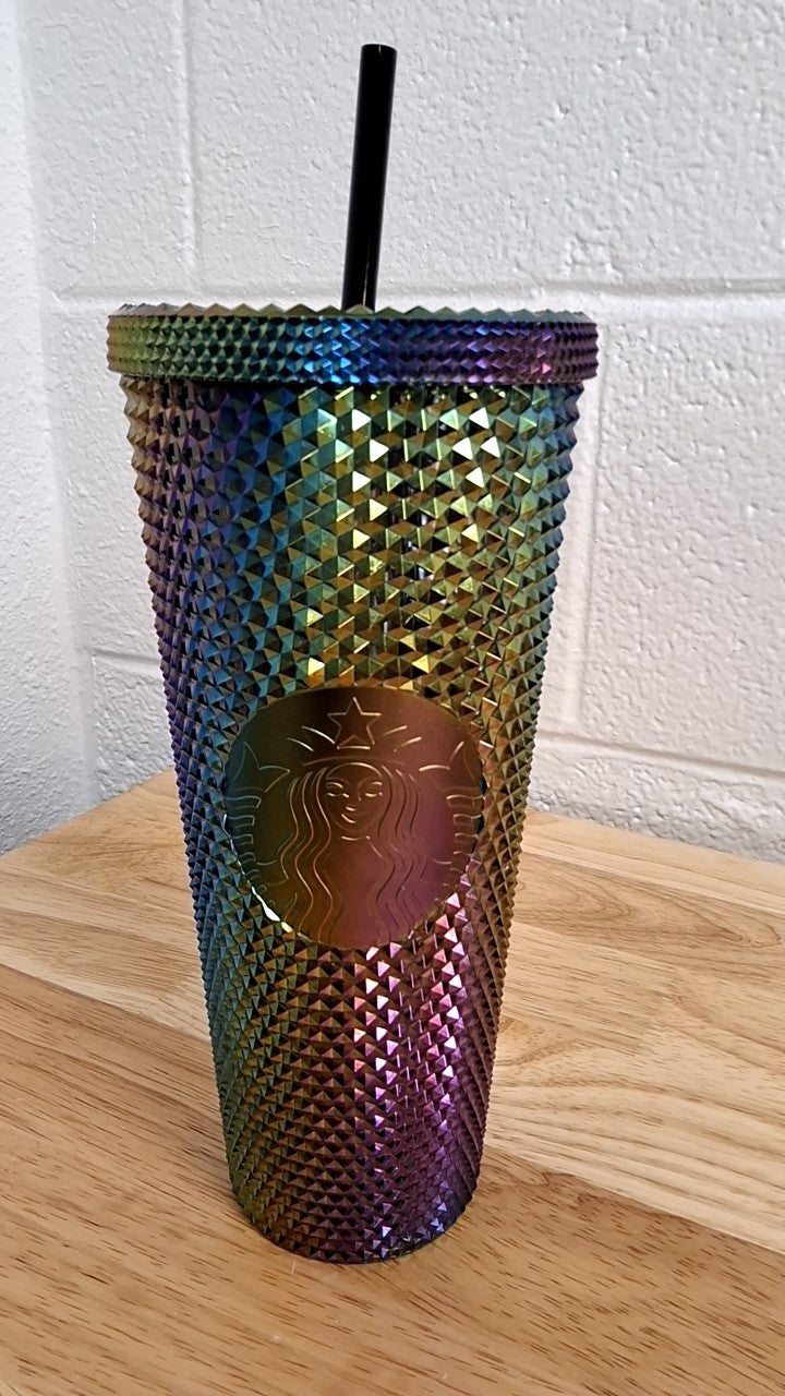 Starbucks Limited Edition Studded Oil slick Rainbow Iridescent Tumbler Fall 2023 Venti 24 oz