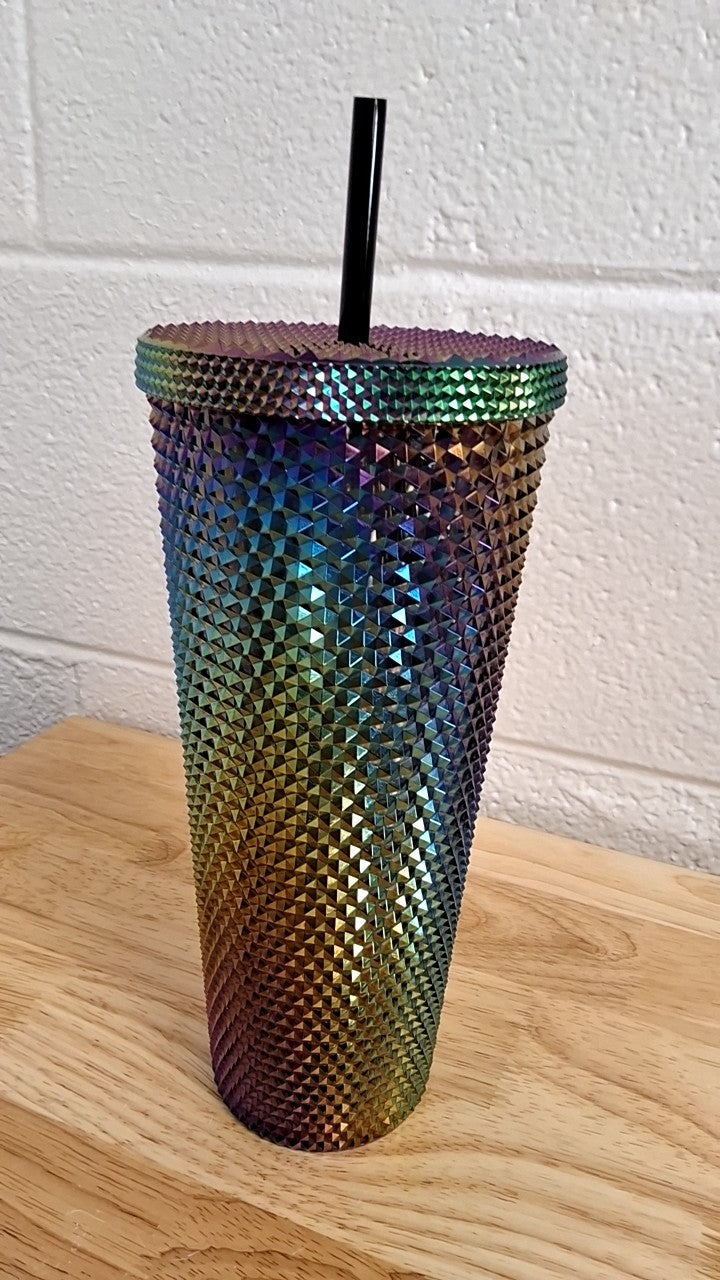 Starbucks Limited Edition Studded Oil slick Rainbow Iridescent Tumbler Fall 2023 Venti 24 oz