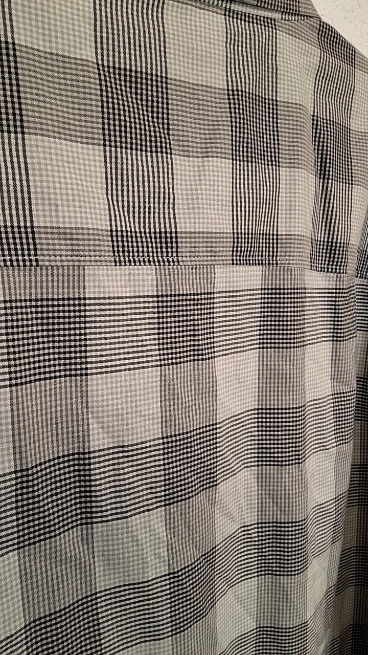 Claiborne Shirt 2XL Gray with black and gray plaid pattern