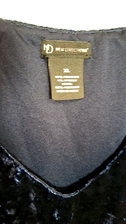 New Direction Velvet Shirt XL Dark blue