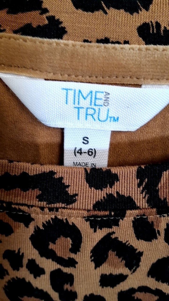 Time and True Dress S Leopard print
