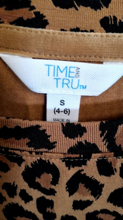 Time and True Dress S Leopard print