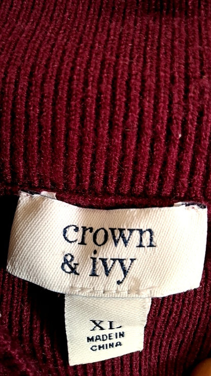 Crown & Ivy Sweater XL Maroon