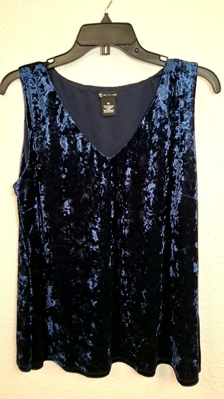 New Direction Velvet Shirt XL Dark blue