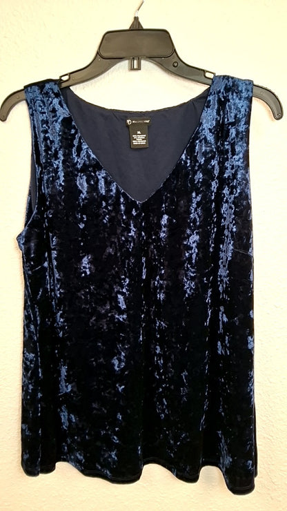 New Direction Velvet Shirt XL Dark blue