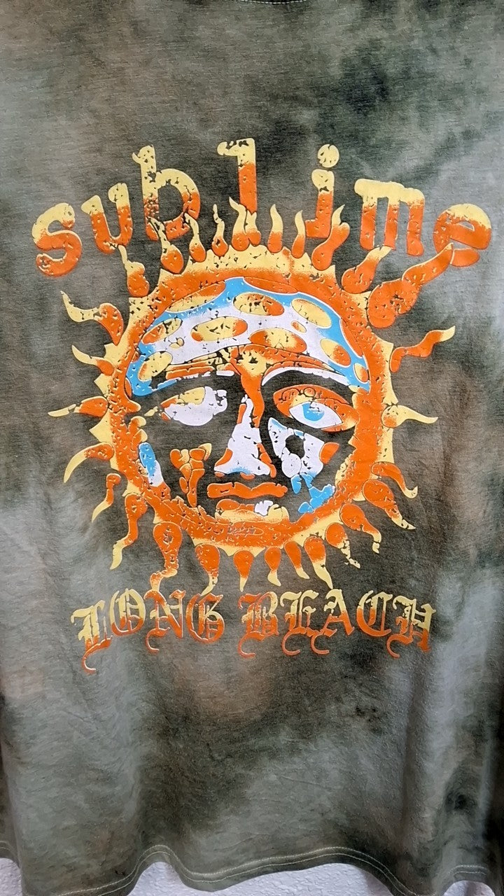 Sublime Long Beach T-Shirt L Olive green/Black