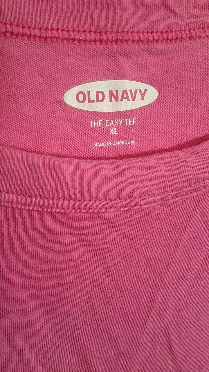 Navy No Drama LlamaOld  T-Shirt XL Pink