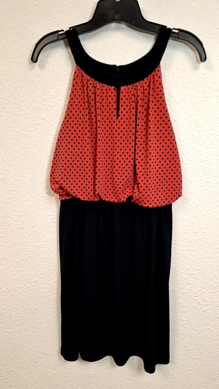 Enfocus Studio Dress 8 Coral and navy blue