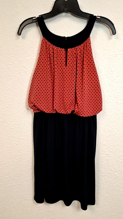 Enfocus Studio Dress 8 Coral and navy blue