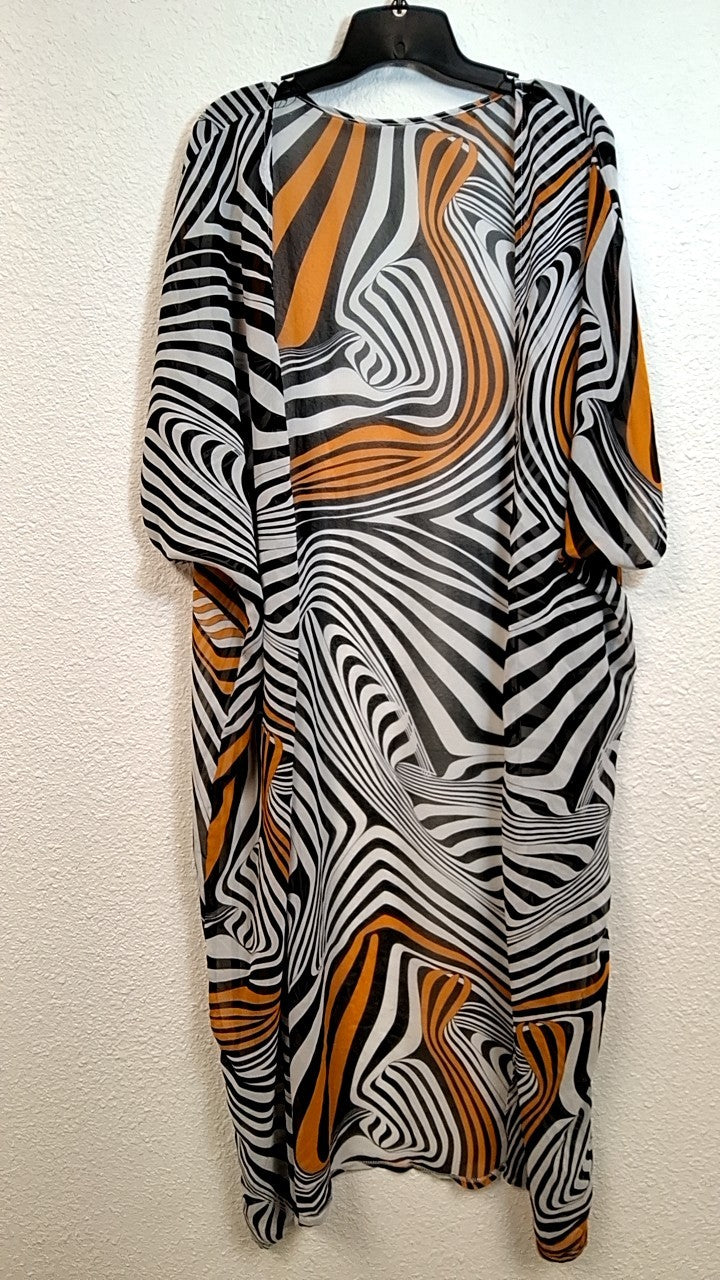 Haute Collections Kimono L Orange, Black, White, Gray