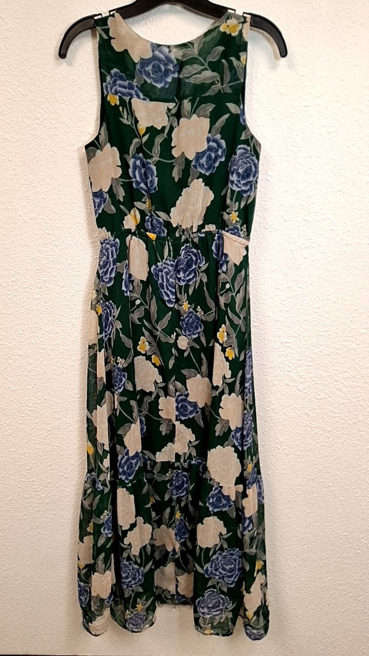 Merona Dress S Green, Blue, Cream, Yellow