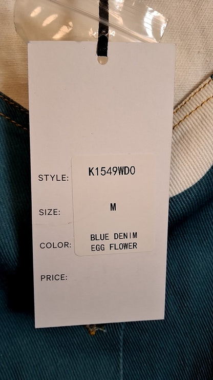 Unique Vintage Blue Denim Egg Flower Dress