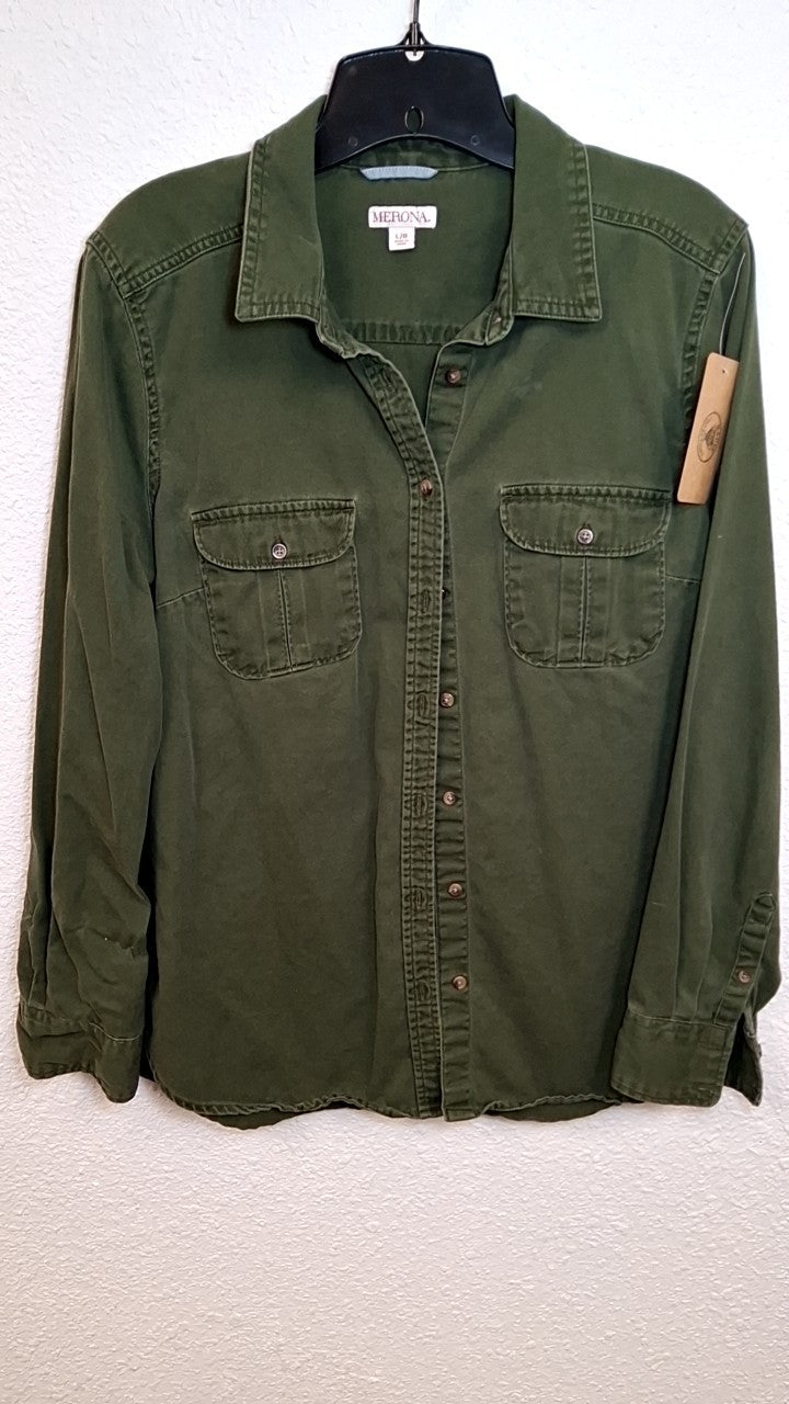 Merona Shirt L Green