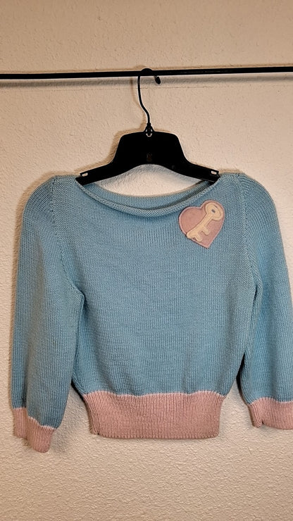 Aino & E Sweater S Blue and Pink