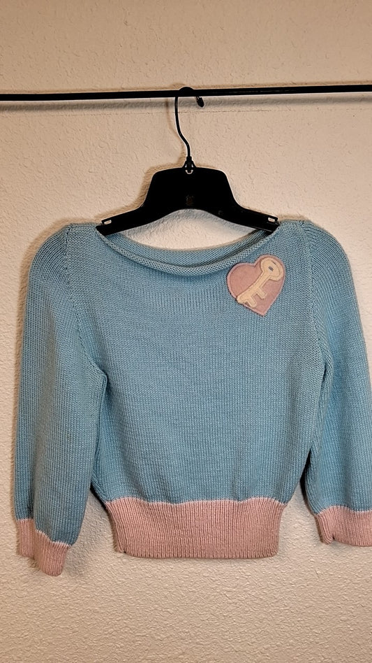 Aino & E Sweater S Blue and Pink