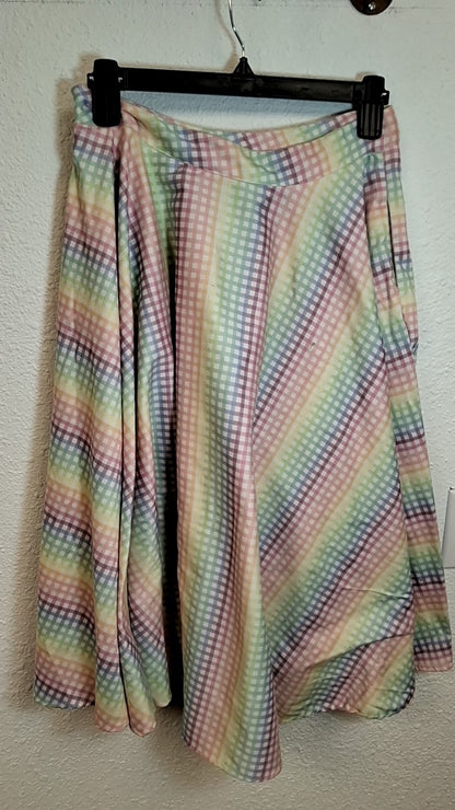 Vooodoo Vixen Skirt M Multicolored (pastel shades including pink, green, yellow, blue, and purple)