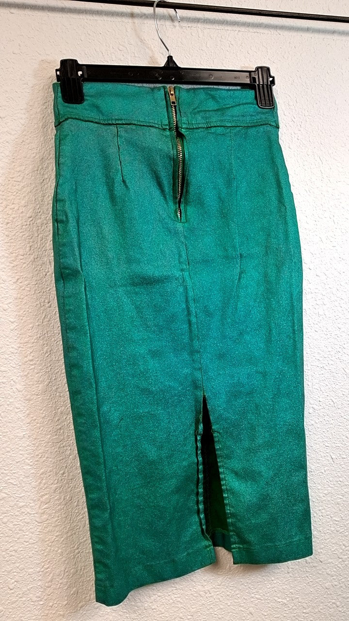 Boulevard Nights Pencil Skirt S Teal