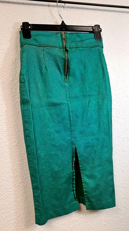 Boulevard Nights Pencil Skirt S Teal