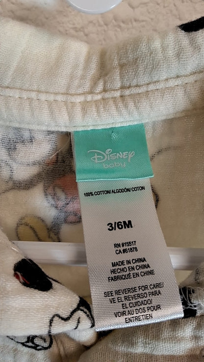 Disney Onesie 3/6m Cream/Beige with Multicolor Mickey Mouse pattern