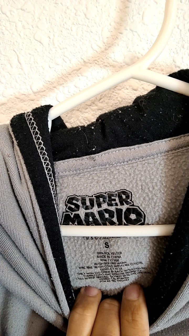 Super Mario Hoodie S Gray