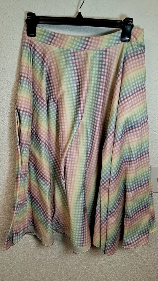 Vooodoo Vixen Skirt M Multicolored (pastel shades including pink, green, yellow, blue, and purple)
