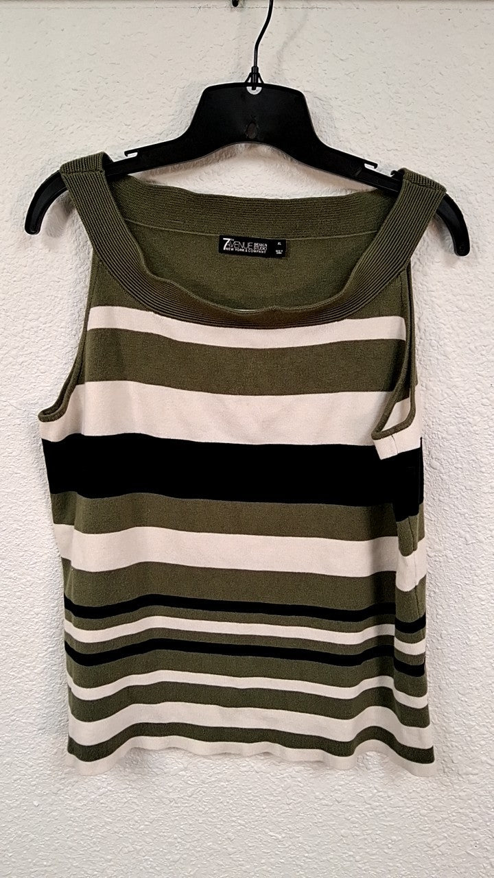 7th AVENUE Tank Top XL Green, White, Black