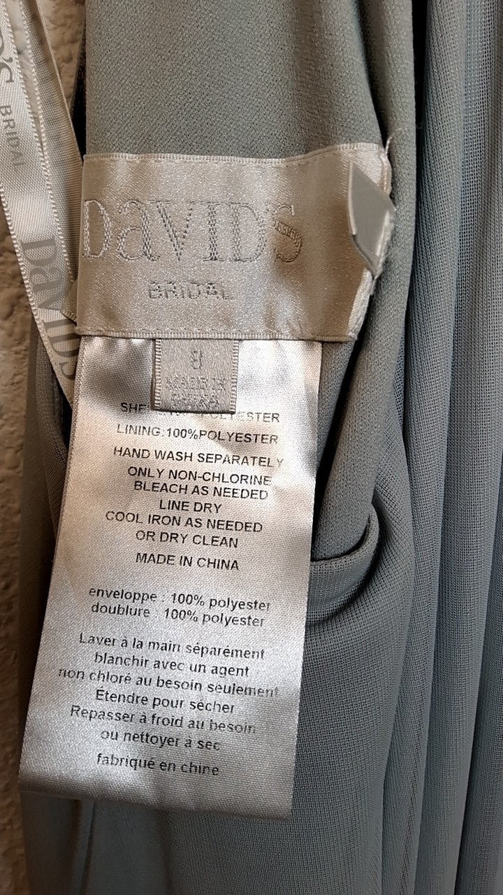 David's Bridal Dress 8 Light Gray