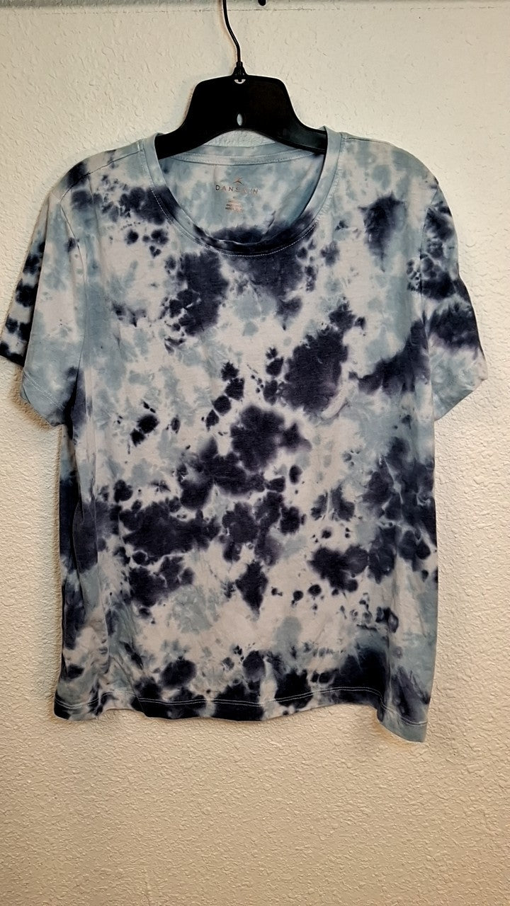 Danskin T-Shirt XL Blue Tie-Dye