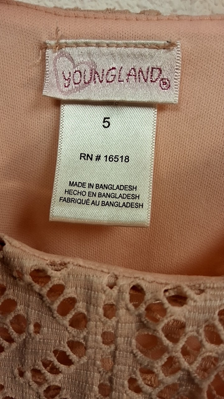 Youngland Kids Dress 5 Peach