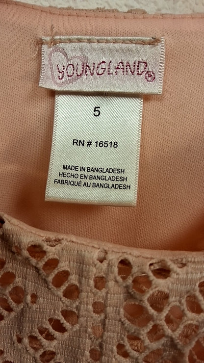Youngland Kids Dress 5 Peach