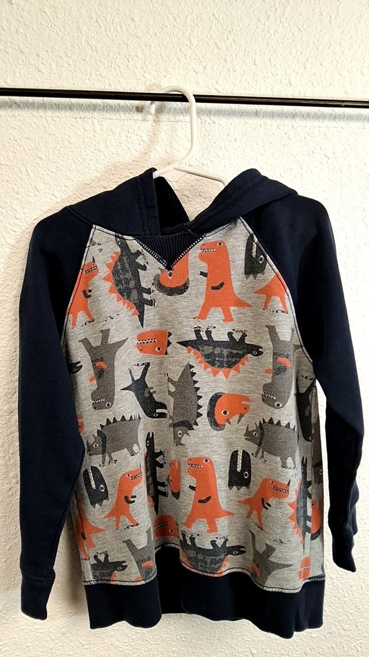 Gymboree Hoodie 5T Gray with black and orange